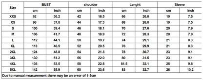 Size chart for hip hop flame men personality streetwear shirts summer harajuku in cm and inch from xxs to 5xl