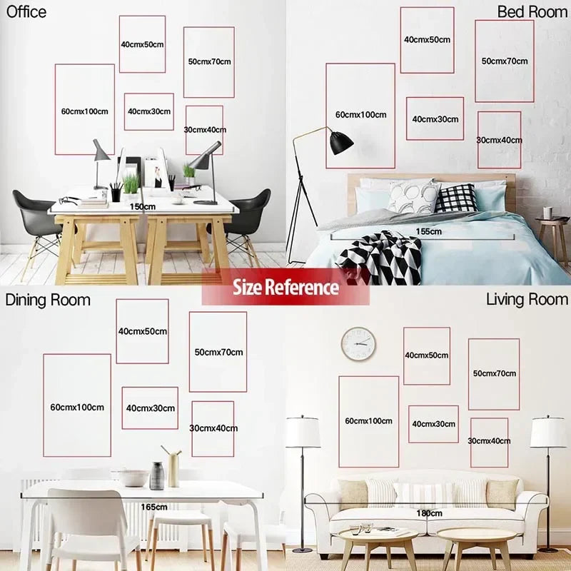Modern minimalist weeknd starboy poster with white frames in varying sizes as living room canvas painting art decor
