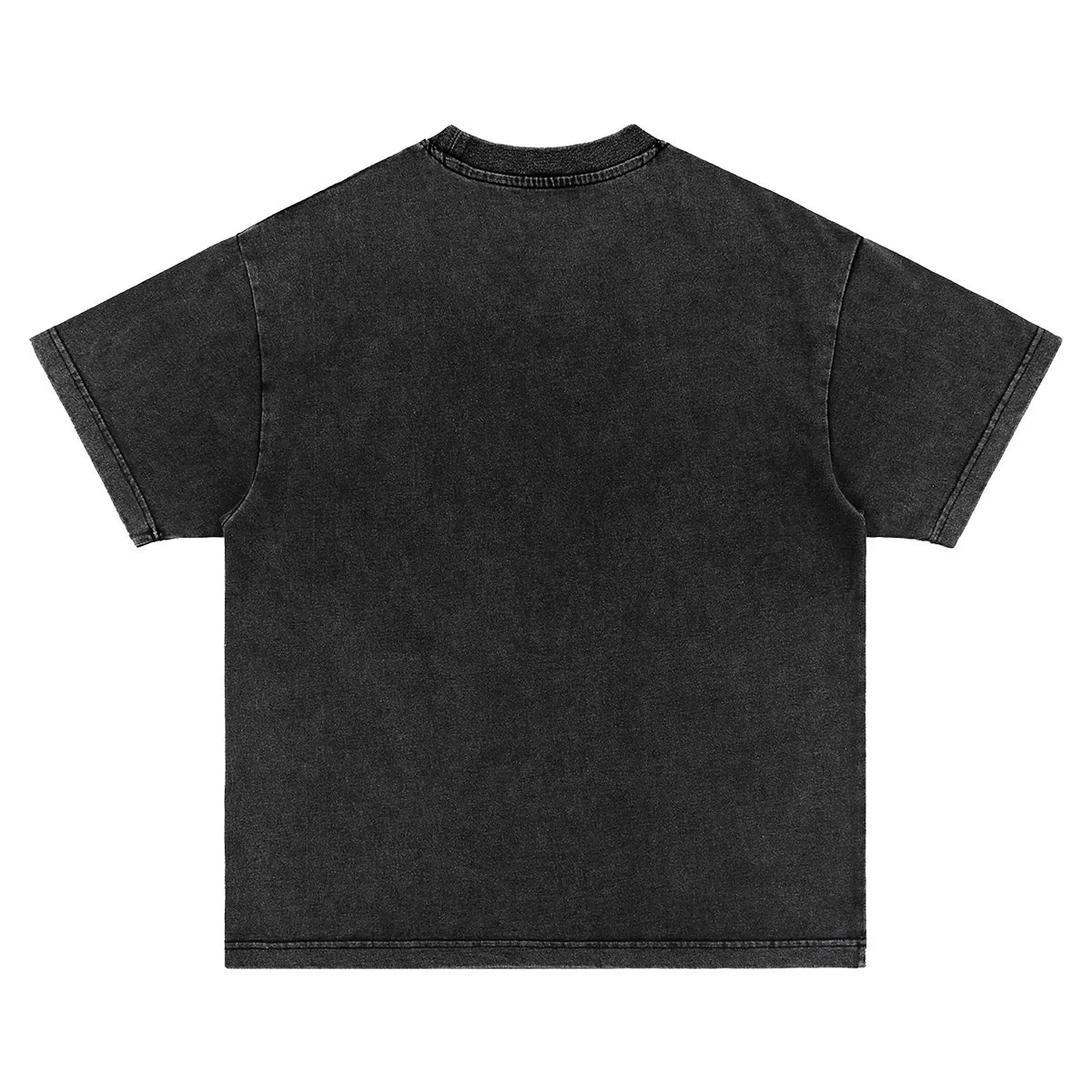 Black distressed cotton hip hop oversized t-shirt with relaxed fit and ribbed crew neckline for punk gothic funny style