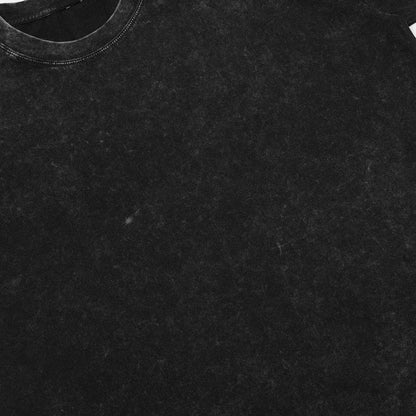 Black distressed cotton hip hop oversized t shirt with faded texture and ribbed neckline punk gothic funny style