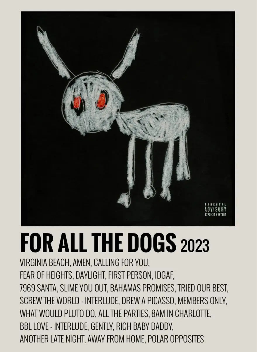 Black and white chalk rabbit with red eyes hip hop rapper 21 savage savage music album art poster canvas