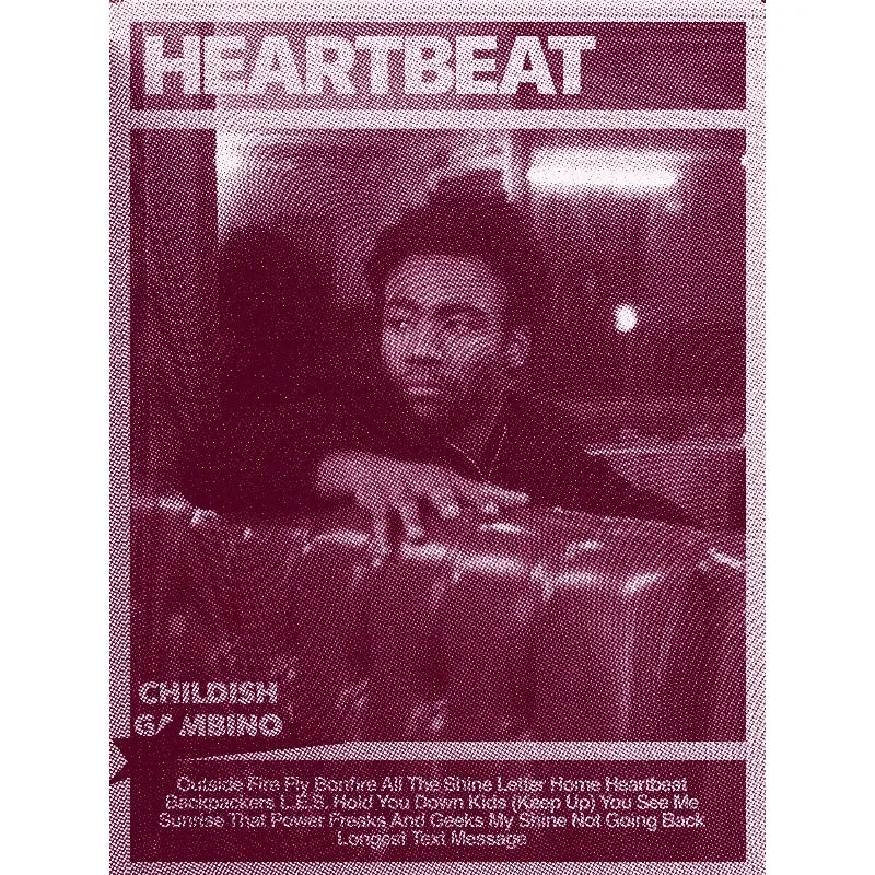 Purple-toned canvas painting wall picture of rapper childish gambino heartbeat gambino music album for home decor