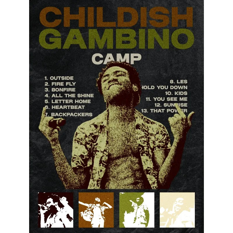 Hip hop rapper childish gambino sepia-toned canvas painting wall picture featuring gambino music album cover art