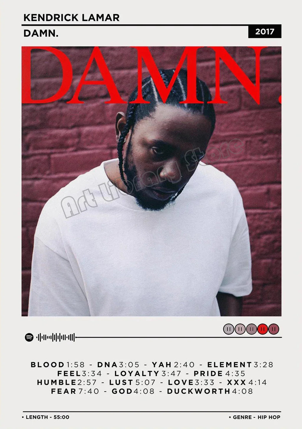 Hip hop rapper kendrick lamar canvas painting wall art featuring music album anime design for home decor fans gift