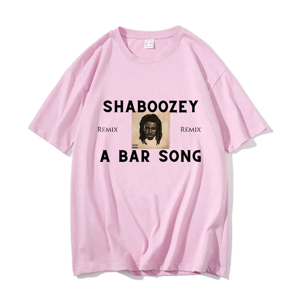 A soft pink short sleeve cotton t-shirt with shaboozey graphic printing and graphic printing grunge design for tshirt sudaderas punk style