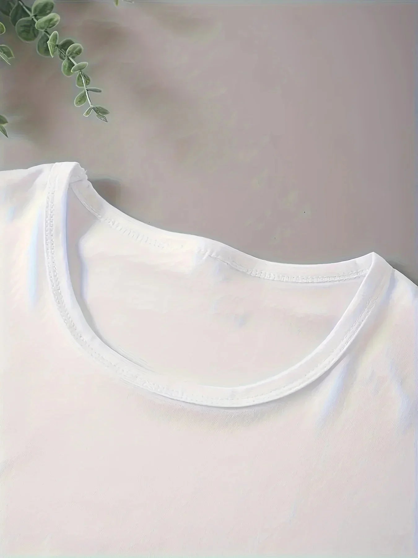 White cotton hip-hop simple personality women’s t-shirt with round neckline for american retro street fashion