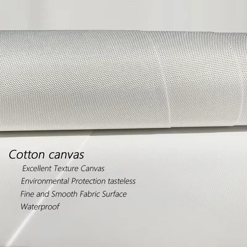 A roll of white cotton canvas fabric with fine texture for travis scott astroworld jackboys music album poster painting