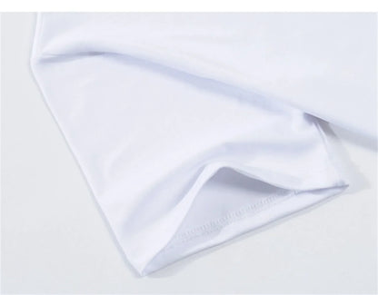 A soft white cotton t-shirt complementing fitness hoodies men and autumn fashion casual male harajuku streetwear styles
