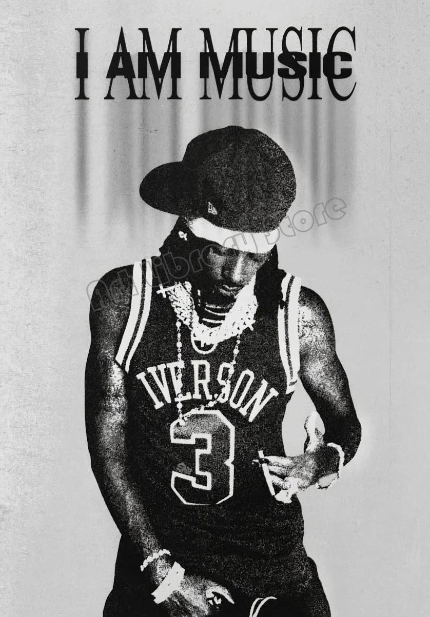 Black and white hip hop star rapper playboi carti album cover poster canvas painting for home decor