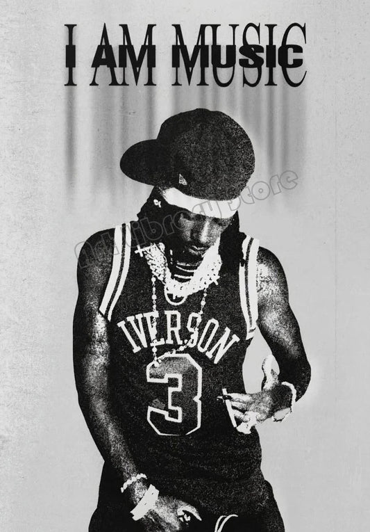 Black and white hip hop star rapper playboi carti album cover poster canvas painting for home decor