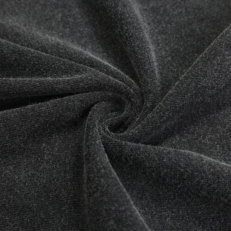 Dark gray soft textured knit fabric of hip hop washed black t-shirt cotton aesthetic graphic tees unisex y2k streetwear