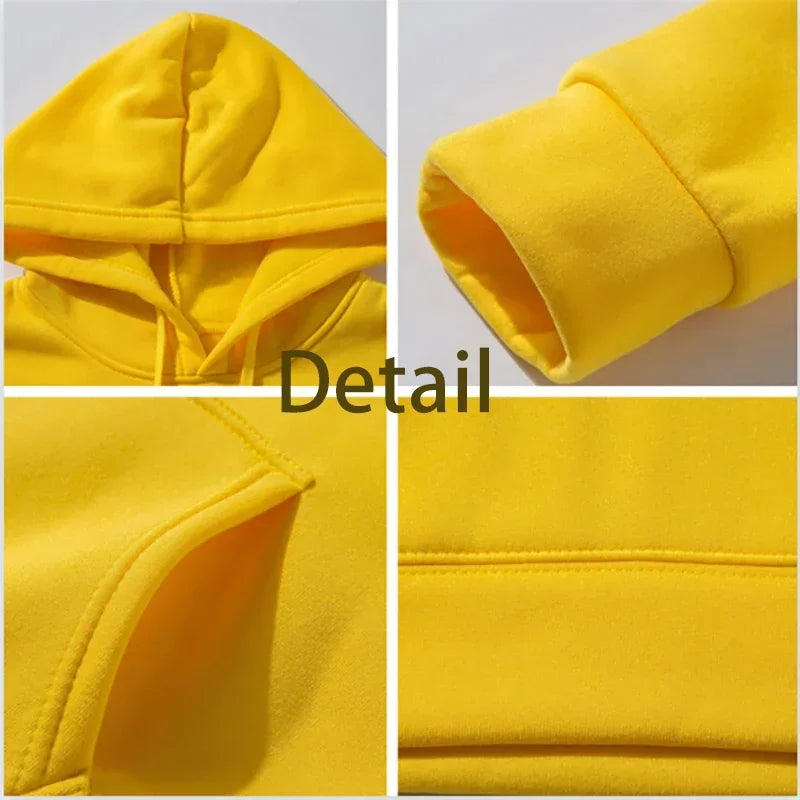 Bright yellow soft tour hoodie billie pullover with fleece lining ribbed cuffs and graphic printing autumn winter use