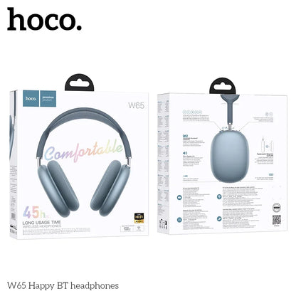 Hoco w65 new bluetooth 5.4 big earphones hifi in matte gray with soft earcups and adjustable headband for sport gaming use