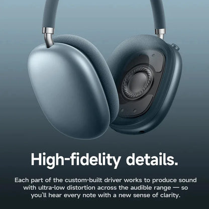 Silver apple airpods max over ear big earphones hifi with matte finish and soft fabric cushions for sport gaming headsets