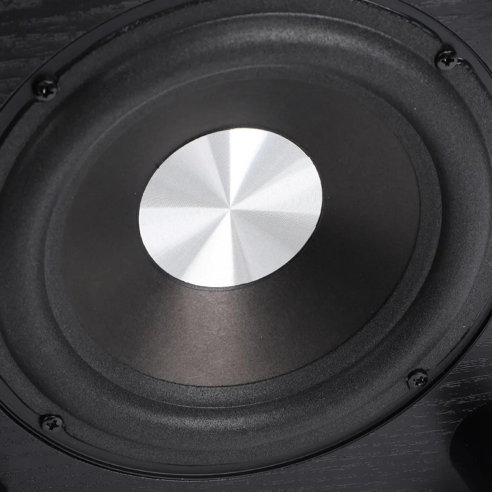 Black passive subwoofer speaker with silver metallic center 6.5 inch for home theater party use