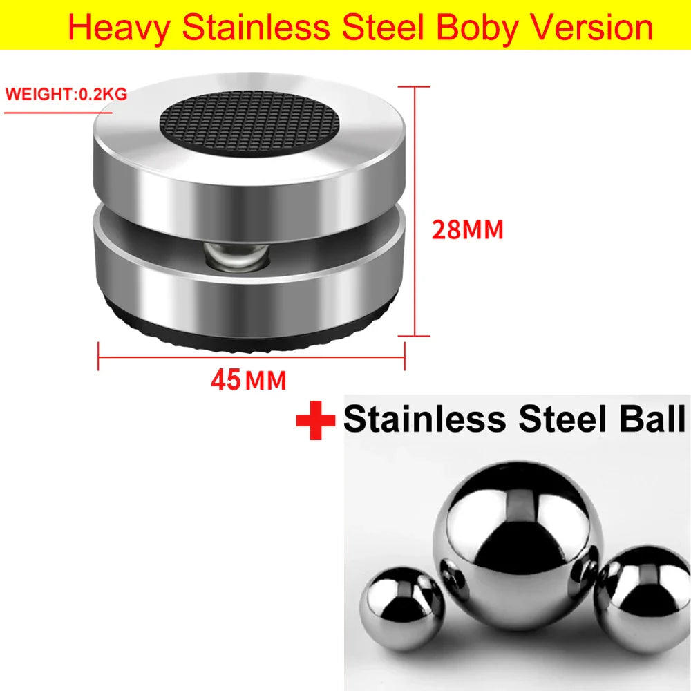 Heavy stainless steel hifi xssh audio shock damping amplifier stand aluminium with brushed finish and black rubber base