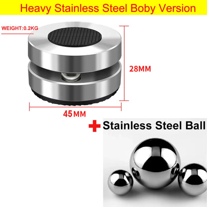 Heavy stainless steel hifi xssh audio shock damping amplifier stand aluminium with brushed finish and black rubber base