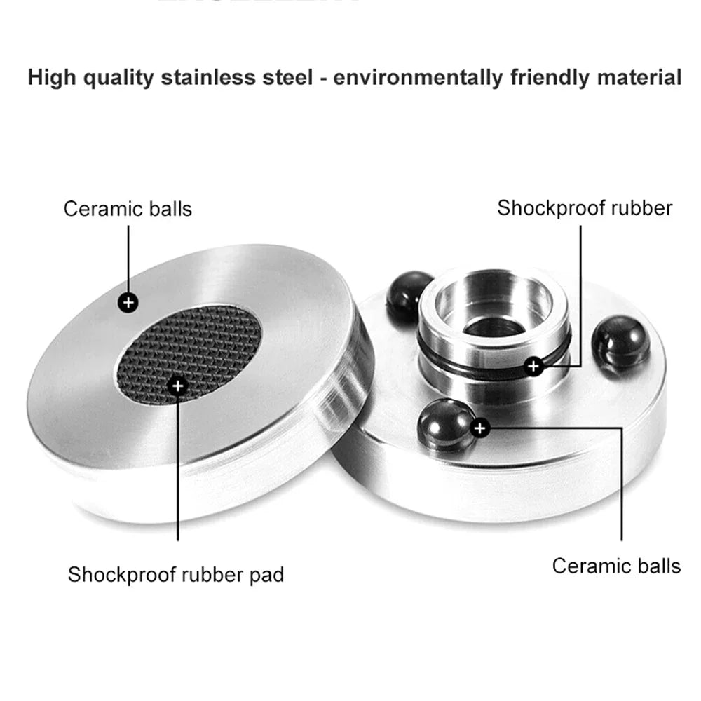 Silver stainless steel shockproof rubber and ceramic ball audiophile shock damping pads for hifi xssh audio amplifier stand aluminium