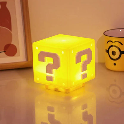 Homefish led question mark night light is a glowing yellow usb rechargeable lamp music anime peripheral gift