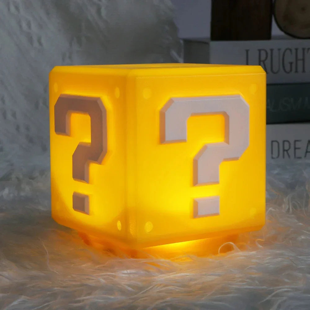 Homefish led question mark night light usb rechargeable lamp with music anime peripheral design in glowing yellow cube