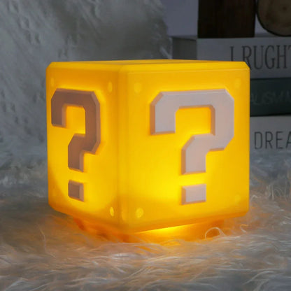Homefish led question mark night light usb rechargeable lamp with music anime peripheral design in glowing yellow cube