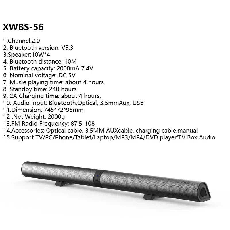 Black textured homefish wireless bluetooth sound bar with sleek design for theater tv projector and home stereo use