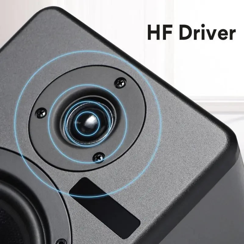 Black matte factory c5 professional active speaker studio monitor with high-frequency driver and concentric circular highlights