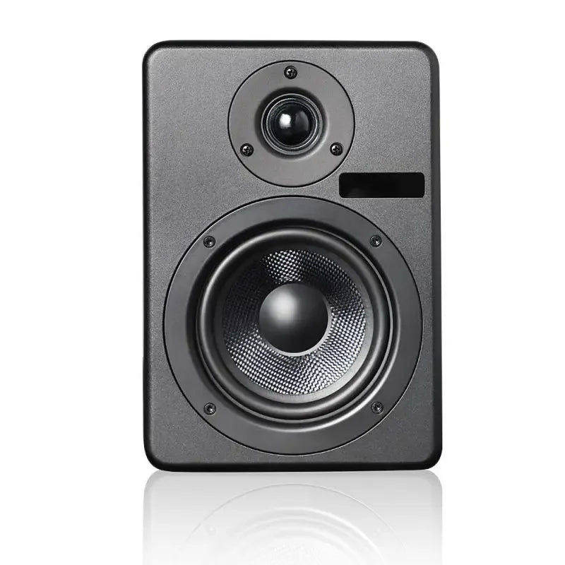 Black rectangular Hot Factory C5 Professional active speaker studio monitor with matte finish and dual drivers for professional DJ recording