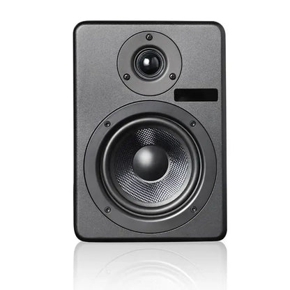 Black rectangular Hot Factory C5 Professional active speaker studio monitor with matte finish and dual drivers for professional DJ recording