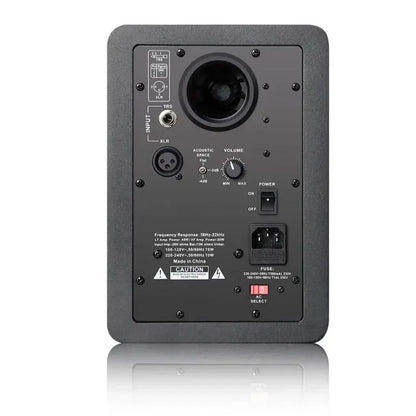 Black rectangular factory c5 professional active speaker studio monitor with circular driver and control inputs