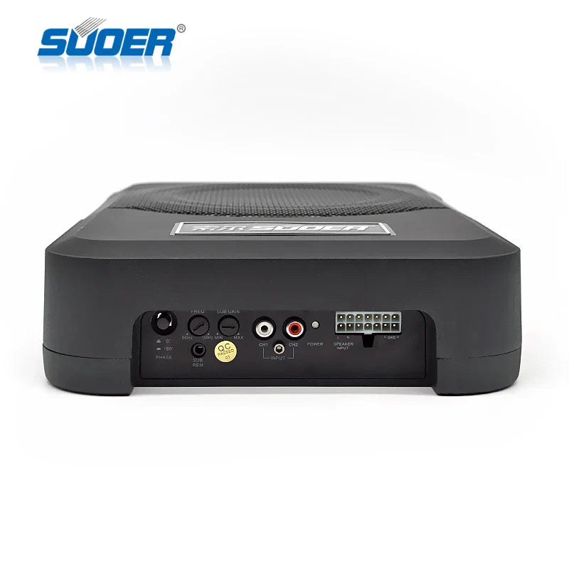 Black 8 inch flat subwoofer with textured grille and multiple ports for car audio refit power subwoofer car use