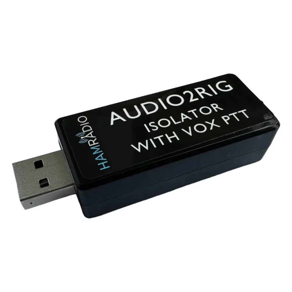 Black hamradio audio2rig isolator with usb connector and built-in audio codec for digital modes interface hot sale radio