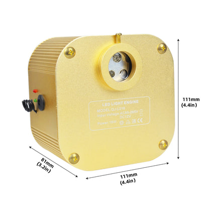 Golden music control 16w aluminum fiber optic light engine with circular lens and control buttons for ceiling decoration