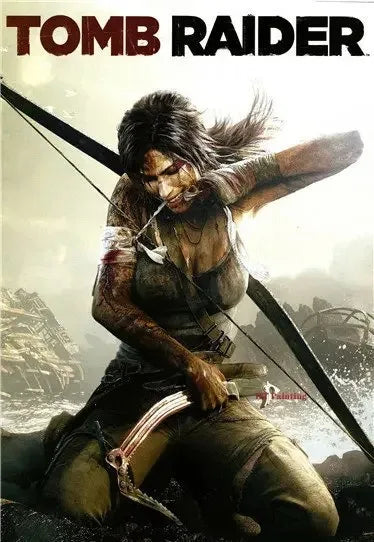 Hot vedio game tomb raider 1 2 3 poster featuring rugged lara croft in olive green tactical gear on hd canvas wall art
