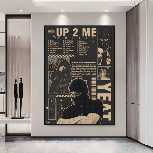 Black and beige framed twiztid up 2 me album poster hd posters self adhesive waterproof ideal for bedroom bar decoration