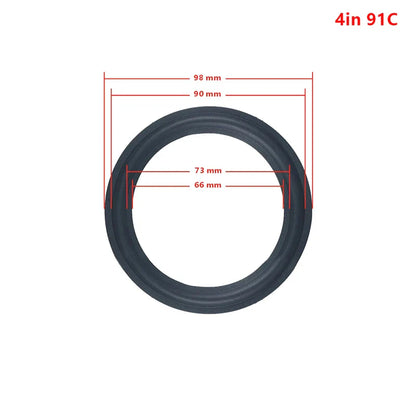 Black rubber 4 inch diameter inch suspension surround woofer speaker replacement surround folding ring by HUA HUA
