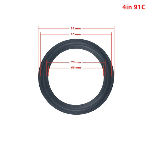Black rubber 4 inch diameter inch suspension surround woofer speaker replacement surround folding ring by HUA HUA