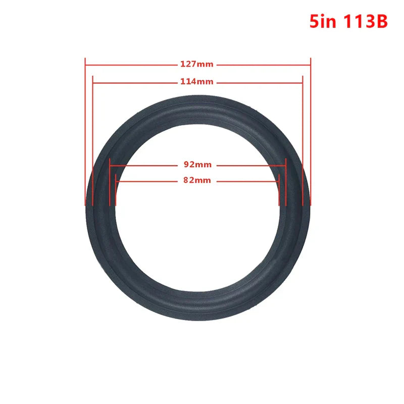 Black rubber 5 inch suspension surround folding ring for hua hua woofer speaker replacements 113b model