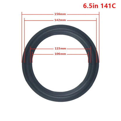 Black rubber 6.5 inch suspension surround folding ring for woofer speaker replacements model 141c
