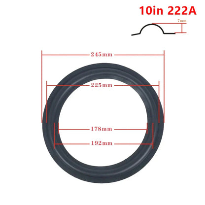 Black rubber 10in 222a inch suspension surround folding ring for woofer speaker replacements by hua hua