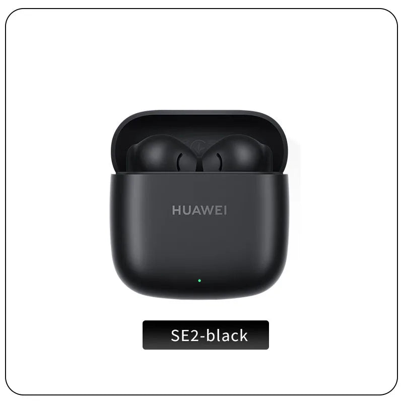 Black huawei freebuds se2 wireless earbuds in matte charging case with 40-hour battery life charge ip54 bluetooth