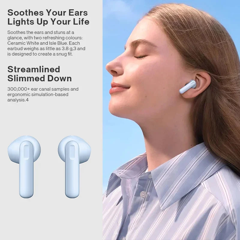 Light blue ceramic huawei freebuds se 2 earbuds with charge ip54 bluetooth for type beat music playback