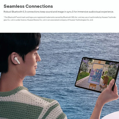 White huawei freebuds se 2 wireless earbuds with sleek design charge ip54 bluetooth 5.3 for type beat music
