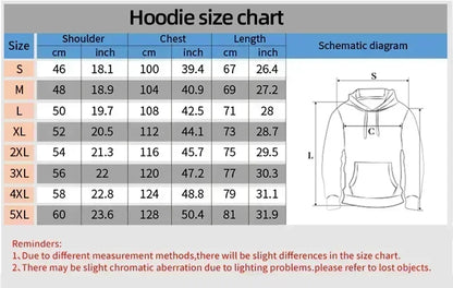 Hoodie size chart with measurements in cm and inch for i am music printed opium oversized pure cotton hoodie women’s fashion hip-hop