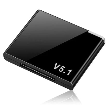 Black glossy i-wave 30 pin bluetooth 5.1 audio receiver a2dp mini wireless adapter with ipod 30pin jack and silver edge