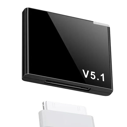 Black glossy rectangular i-wave 30 pin bluetooth 5.1 audio receiver a2dp mini wireless adapter for ipod 30pin jack