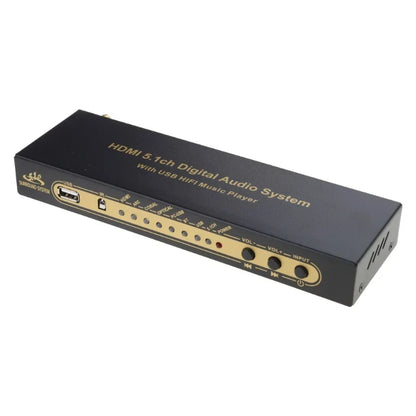 Black rectangular surround sound ud851b with hdmi 5.1ch digital audio and usb hifi music player for type beat music