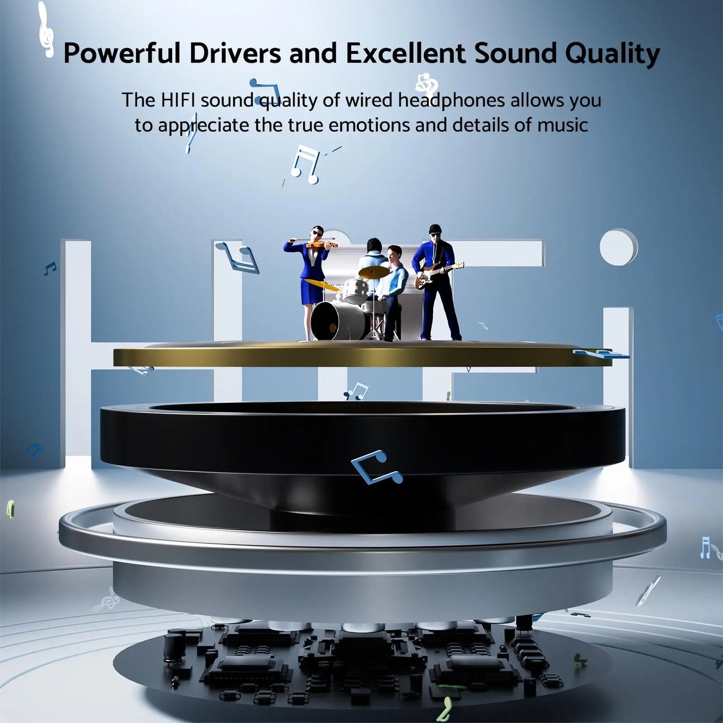 Black and silver in-ear wired headphone with mic wired earplugs for samsung xiaomi tablet featuring hifi music earbud design