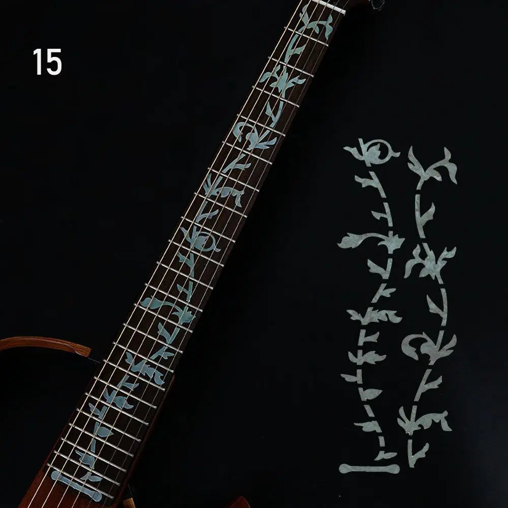 Electric guitar parts featuring a fretboard sticker guitarra with delicate light blue stickers cross inlay decals