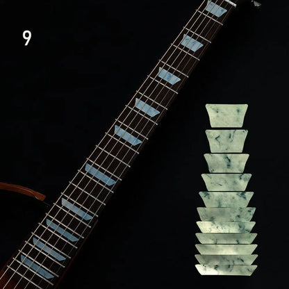 A set of ten ultra thin jade green translucent stickers cross inlay fretboard sticker guitarra electric guitar parts